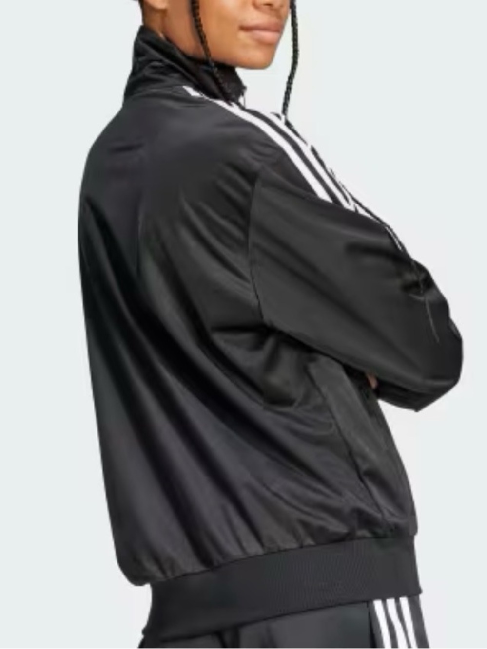 adidas Originals Black Track Bomber Jacket with White Stripes NWT - Picture 2 of 7